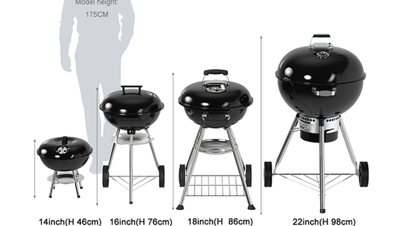 round bbq grill charcoal cooking