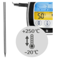 Thermomètre aimenter Digital Tactile avec Sonde – BBQ & Four – Écran Couleur + Minuteur