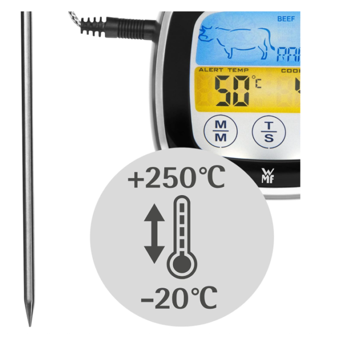 Thermomètre aimenter Digital Tactile avec Sonde – BBQ & Four – Écran Couleur + Minuteur – Image 4